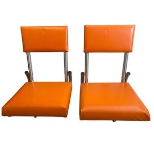 Texas Imperial Orange Vinyl Metal Folding Stadium Seats Portable Bleacher Chair